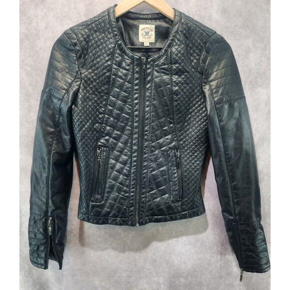 American Living Jackets & Blazers - American Culture Womens SMALL Vegan Faux Leather Jacket Motorcycle Classic Retro